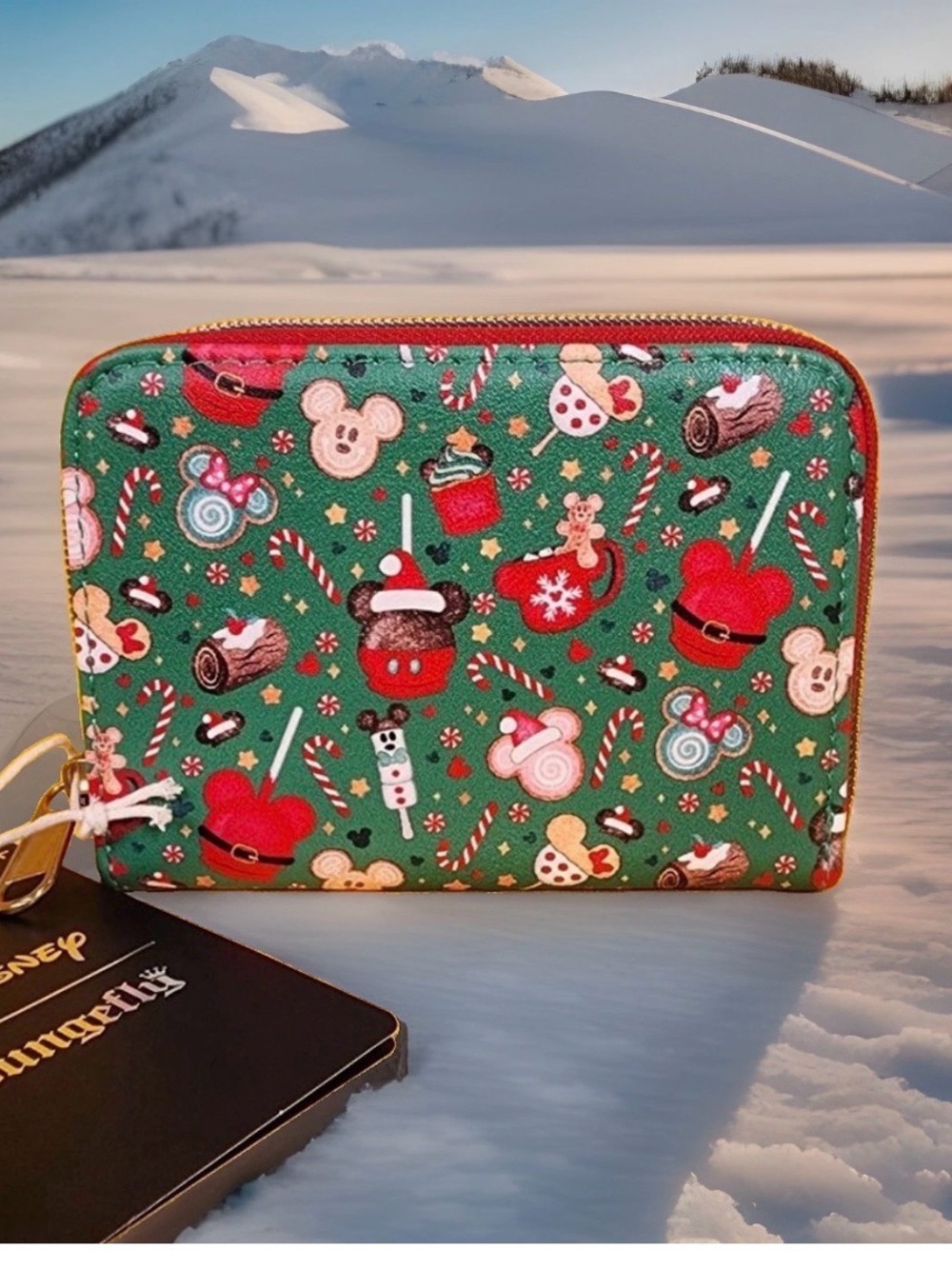 NEW Disney Loungefly Holiday Christmas Mickey SWEET TREATS Zip Around Wallet - Picture 2 of 5